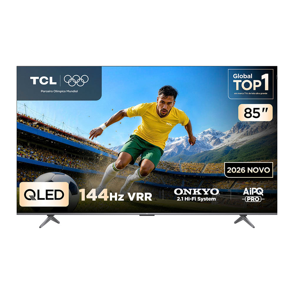 Smart TV TCL 85 Polegadas QLED 4K P8L WiFi Bluetooth Google TV HDR10+ 144 Hz VRR 85P8L